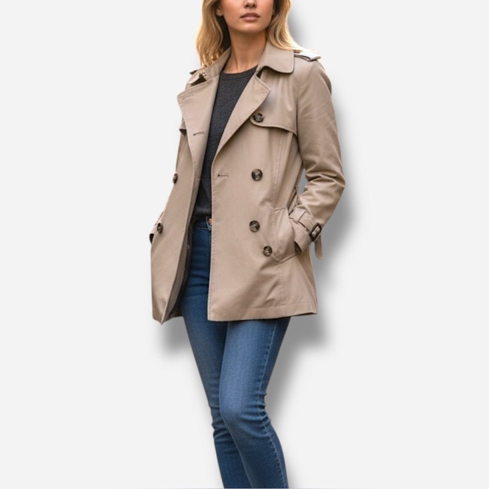 🌸H&M🌸 Women’s Belted Trench Jacket Size 8 Button